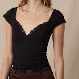 JUST A PEEK BLACK LACE TOP